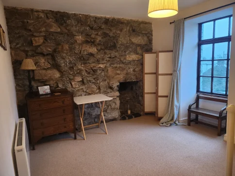 The Therapy Room at Waterloo House, a peaceful treatment space overlooking the River Colwyn